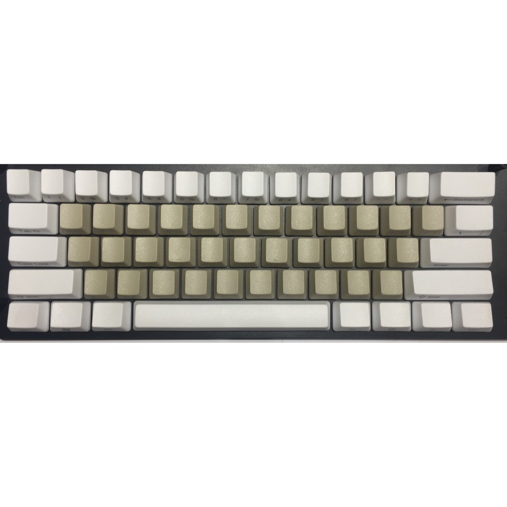 Cherry MX 鍵帽 淺灰/白色 61鍵 側刻 無刻 OEM高度 PBT ANSI 60%