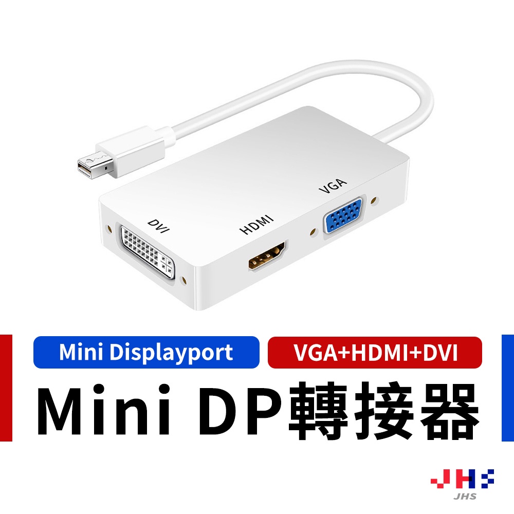 【JHS】Mini Displayport Macbook Mini DP 轉 VGA HDMI DVI 影音轉接線