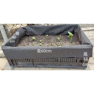萬美工廠直營園藝資材-不織布黑色透氣保濕保水籃耕種植內袋(60公分*40公分*高18公分,不含塑膠籃)