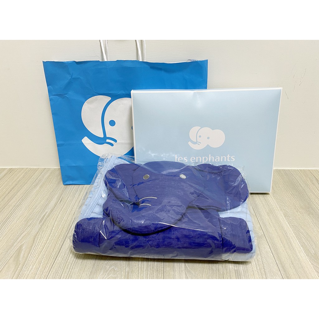 [全新] 麗嬰房 les enphants 小象造型被毯+背包(藍)