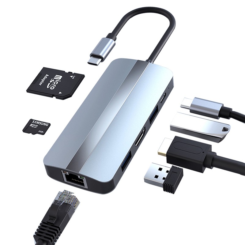 ANTIAN Type-C 七合一HUB轉接器 PD快充 USB3.0 HDMI集線器 Mac轉接頭 現貨 蝦皮直送