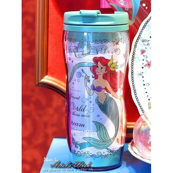 Ariel's Wish日本東京迪士尼Disney小美人魚公主愛麗兒tiffany綠蝴蝶結水杯水壺隨行杯咖啡杯茶杯-現貨