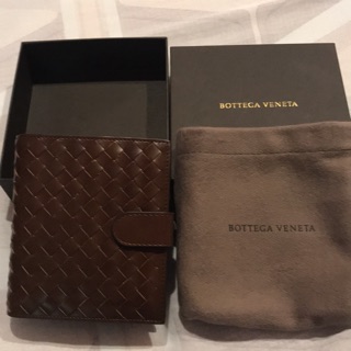 全新BOTTEGA VENETA編織羊皮摺疊短款錢包皮夾短夾 8卡 咖啡色