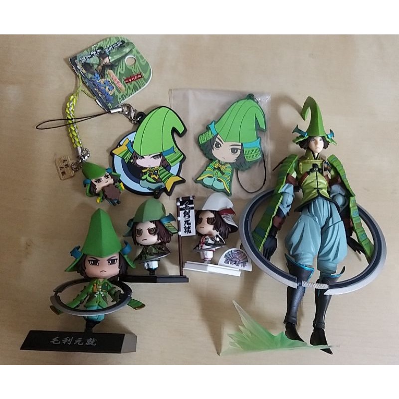 戰國basara 毛利元就可動q版公仔軟膠吊飾趴娃set 蝦皮購物