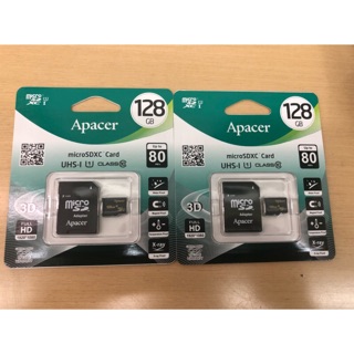 👍 Apacer micro SD XC128G card 記憶卡（UHS-l CLESS C10)附SD轉卡