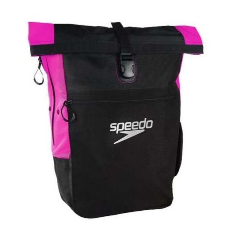 SPEEDO 防潑水雙肩背包 Team Rucksack III 黑-紫紅