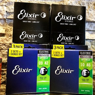 【現貨免運-買二送一】Elixir Opti web 3 pack 09-42/10-46 三包裝 超薄膜 電吉他 弦
