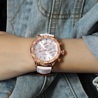 香港 GUOU 品牌手錶 8116 個性大表盤 復古 情侶休閒 時尚潮流 石英 情侶手錶