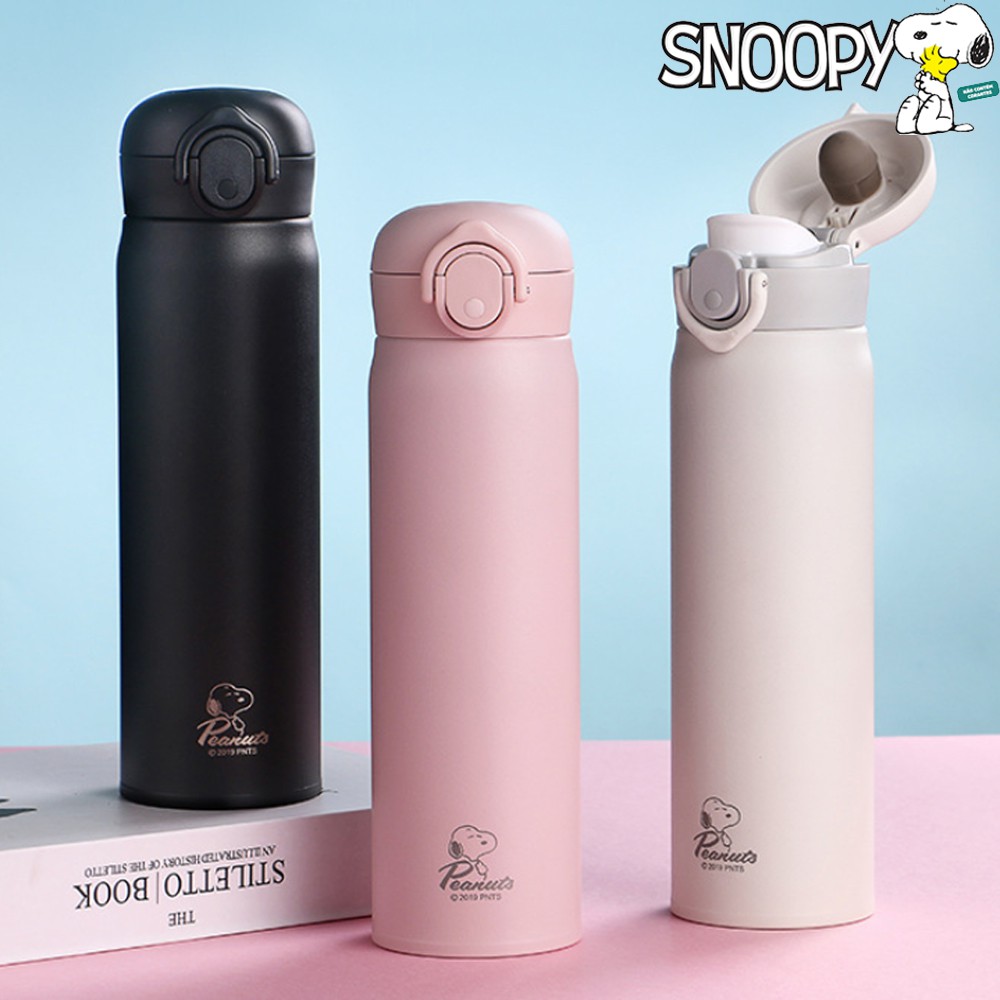 史努比 SNOOPY 直飲式 兩用 保冷/保溫 純色小清新水壺 500ML【STAR BABY】