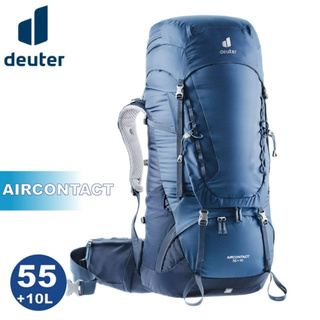 【Deuter 德國 AIRCONTACT 55+10L 拔熱透氣背包《藍》】3320321/登山後背包/長途/悠遊山水