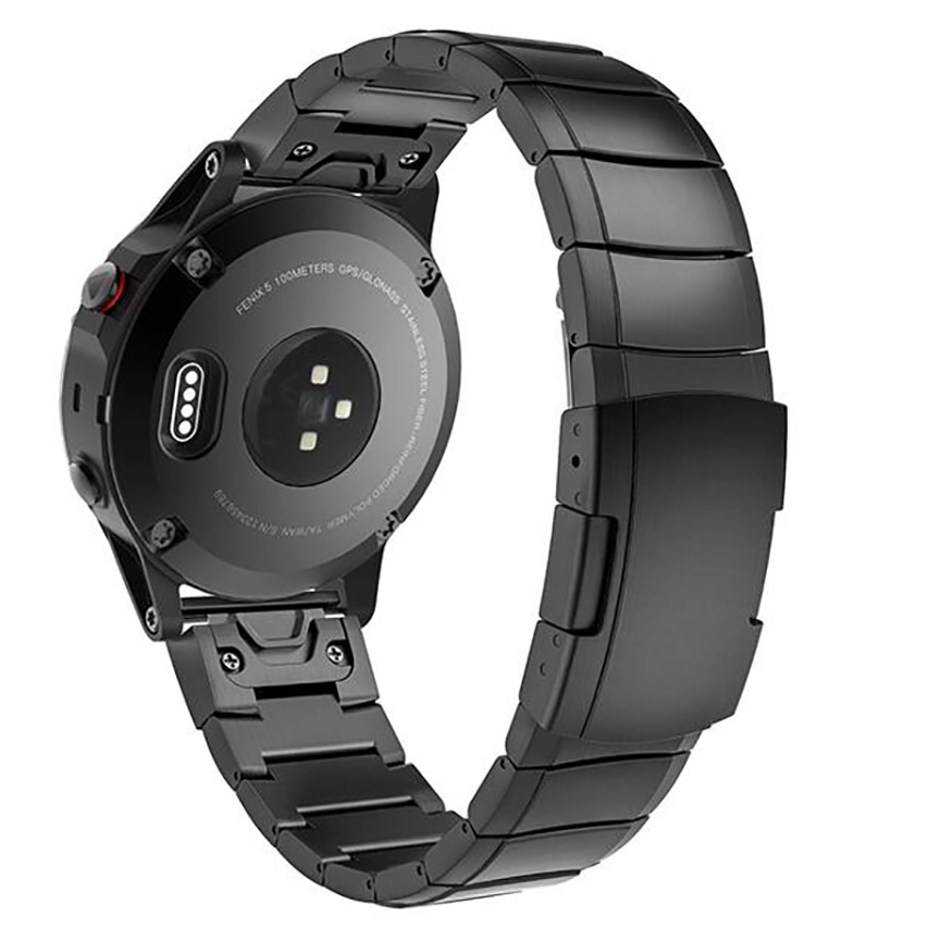 佳明錶帶適用於Garmin Fenix 3 5 5X  5S輕鬆快速安裝更換智能手錶豪華不銹鋼20 22 26mm