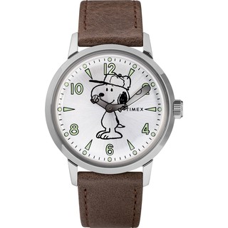 【TIMEX】天美時 x SNOOPY 限量聯名系列棒球款手錶 (咖啡 TXTW2R94900)