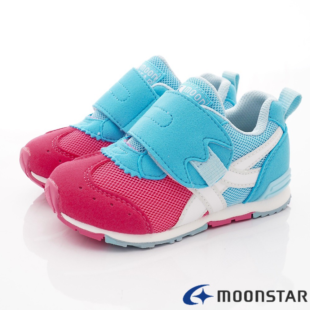 日本月星Moonstar機能童鞋 HI系列 頂級穩定款 22554粉藍(中小童段)