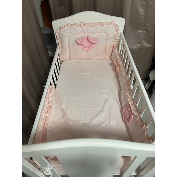 嬰兒床便宜出售、含床墊整組床包..自取三重