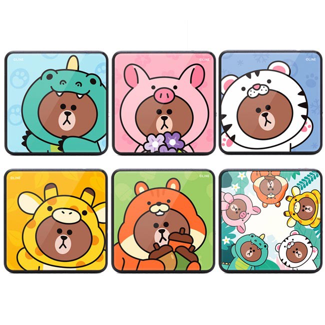 GARMMA LINE FRIENDS 玻璃鏡面行動電源 叢林系列