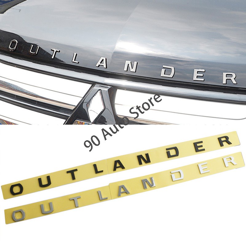 Hys 修改字母 Outlander ABS 汽車前中心貼紙, 用於 2013-2019 三菱 Outlander 自動