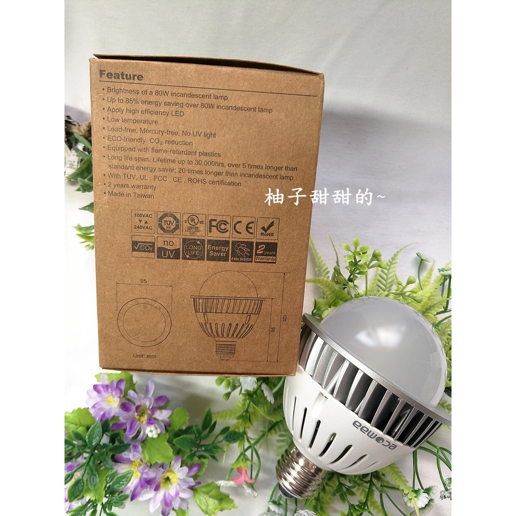 股東會紀念品-Ecomaa LED PAR30 球型燈泡 11W【柚子甜甜的~】