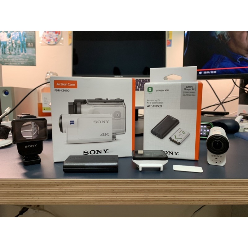 原廠保固內Sony FDR-X3000 4K旗艦運動攝影機、運動相機+原廠電池充電器組