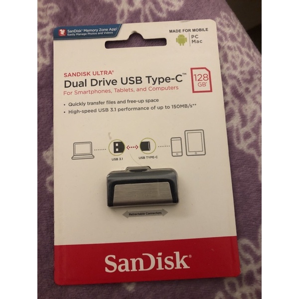 SanDisk Ultra OTG USB Type-C 高速 128G 雙用隨身碟