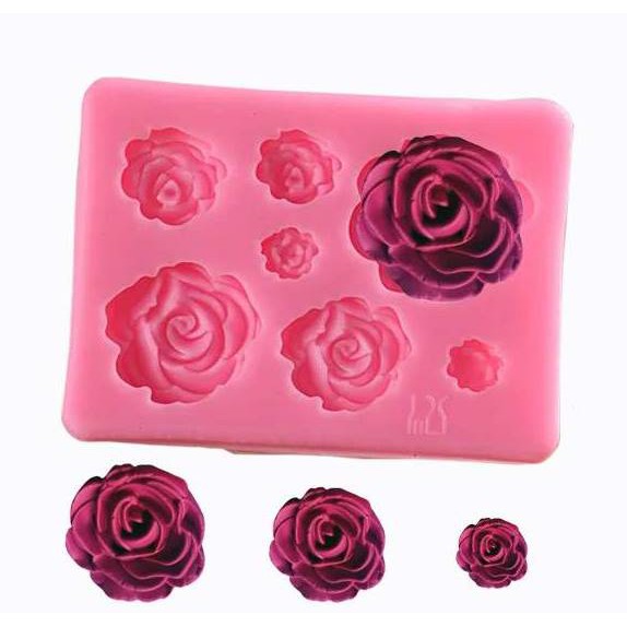 (開發票157) DIY樂樂 小號7連玫瑰/楓葉 翻糖模具  矽膠模 巧克力模型 手工皂模 餅乾模具 蛋糕模具 花邊裝飾