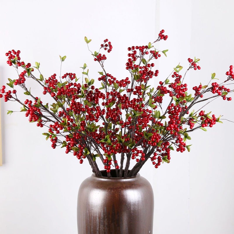 漿果枝枯枝仿真花秋實果插花客廳餐桌假花整體花藝擺設家居裝飾品 蝦皮購物