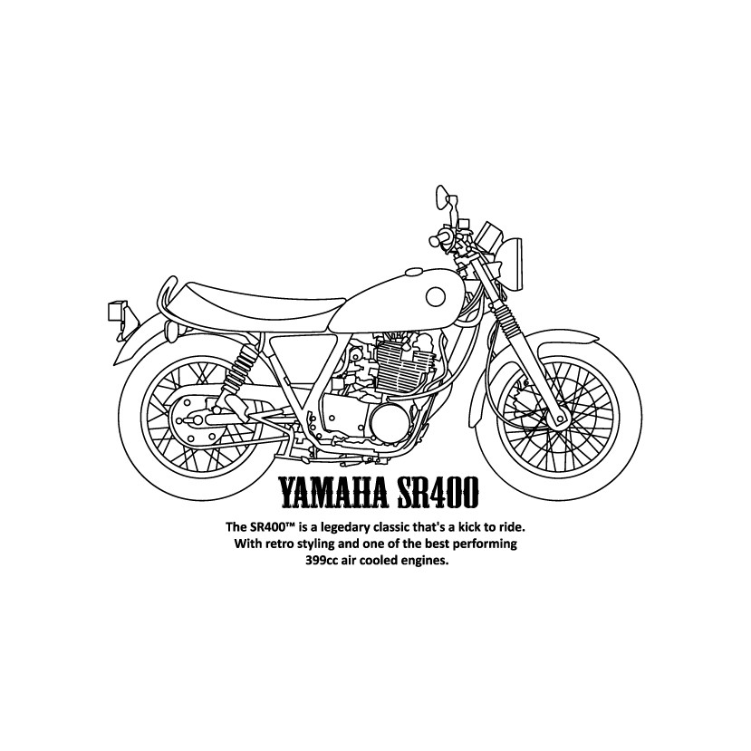 Nika 設計師t恤 I 05 Yamaha Sr400摩托車t恤 短袖 蝦皮購物