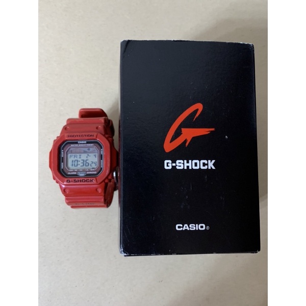 已絕版！CASIO 卡西歐 G-SHOCK 原廠紙盒 手錶 電子錶 經典款 方型 GLX-5600-4 紅色