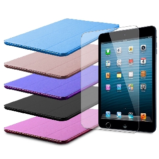 【LS36輕薄蠶絲款】10.2吋iPad平板保護皮套(適用10.2吋 iPad 2019第七代)(加鋼化玻璃螢幕保護貼)