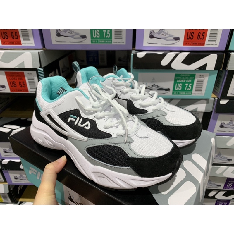 FILA 女休閒運動鞋 綠灰色8.5(25.5cm) 好市多代購