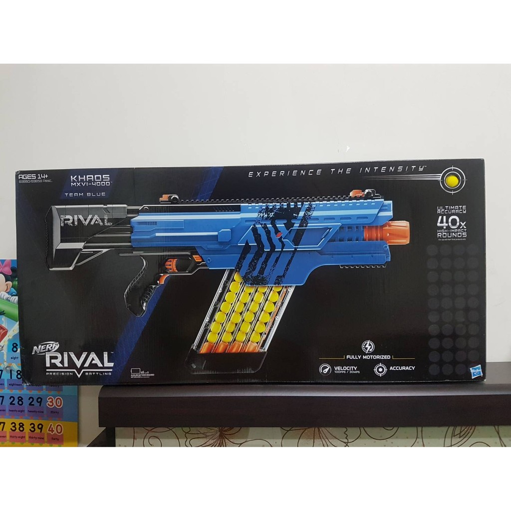 BIGLP~NERF RIVAL KHAOS MXVI-4000 40球電動槍(靚藍)卡俄斯~~決戰系列新品盒裝