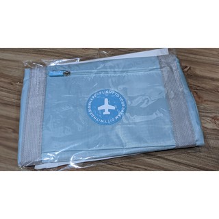 旅行袋 旅行收納袋 可固定於行李箱上 淺藍色