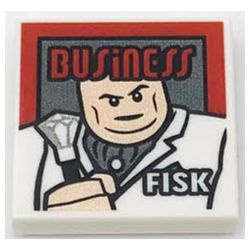 LEGO 76178 白色 2x2 號角日報 Business 'FISK' 印刷磚 Wilson Fisk