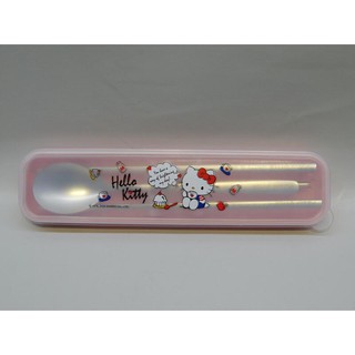 土城三隻米蟲 hello kitty 凱蒂貓 304 不鏽鋼 餐具吸管組 湯匙 筷子 吸管 吸管刷 環保餐具組