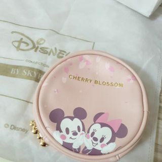 迪士尼 圓形 化妝包 零錢包 可愛錢包 皮革化妝包 戀愛櫻花系列 立體包 萬用包 全新 米奇米妮 圓形包