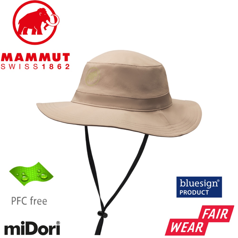 【MAMMUT 長毛象 Runbold Hat 休閒輕量透氣漁夫帽《野生棕》】1191-04612/休閒帽/防曬帽