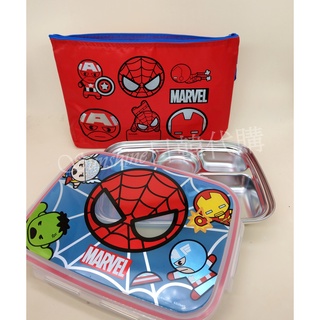 現貨 韓國製 LILFANT 漫威 MARVEL 蜘蛛人 復仇者聯盟 餐盒組 便當盒 不鏽鋼餐盤 密封便當盒 餐盤