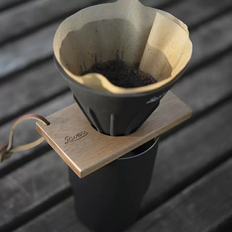 【悠閒露營】(現貨)日本Rivers雙面翻轉黑矽膠折疊濾杯咖啡濾杯 露營 野餐