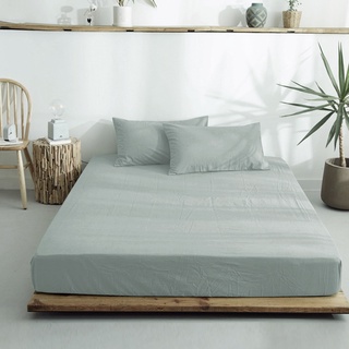 澳洲Simple Living 300織台灣製純棉床包枕套組(質感灰綠)