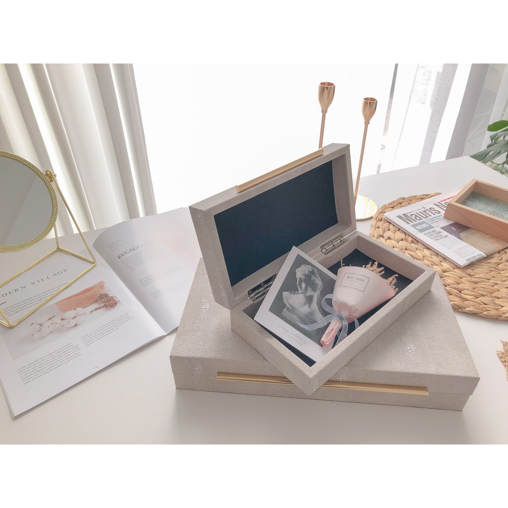 【台灣現貨】3:20 am - 中式現代皮質首飾盒  室內設計軟 件裝飾品 軟件deco