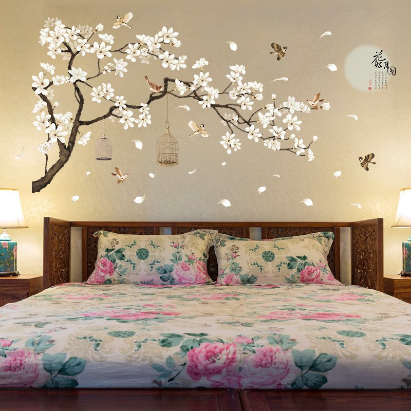 五象設計 中式房間裝飾 墻貼 壁貼 花草樹木
