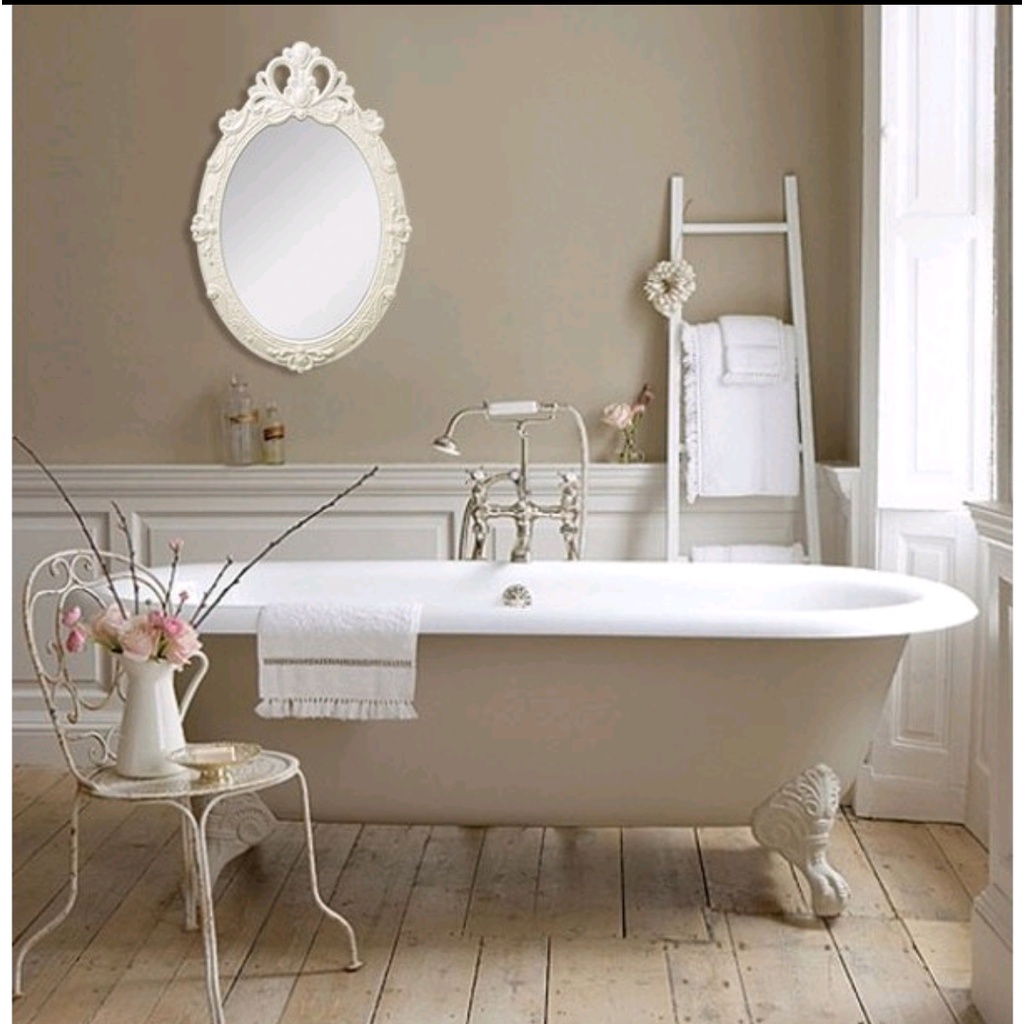 法式甜美復古掛鏡 埃爾莎珠點浮雕古典鄉村風鏡子臥室鏡子浴室鏡化妝鏡