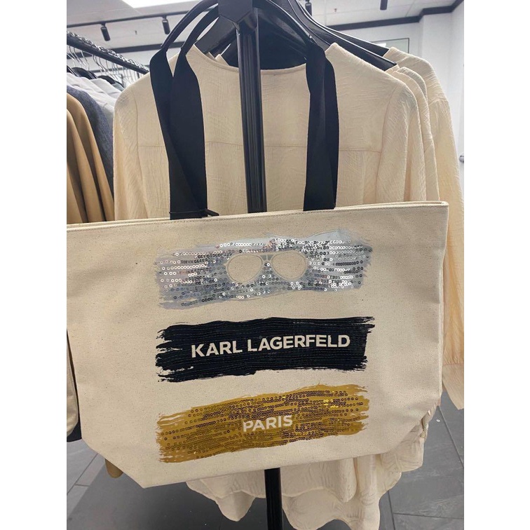 現貨  KARL LAGERFELD 卡爾 老佛爺  CANVAS TOTE BAG 托特包 手提大包