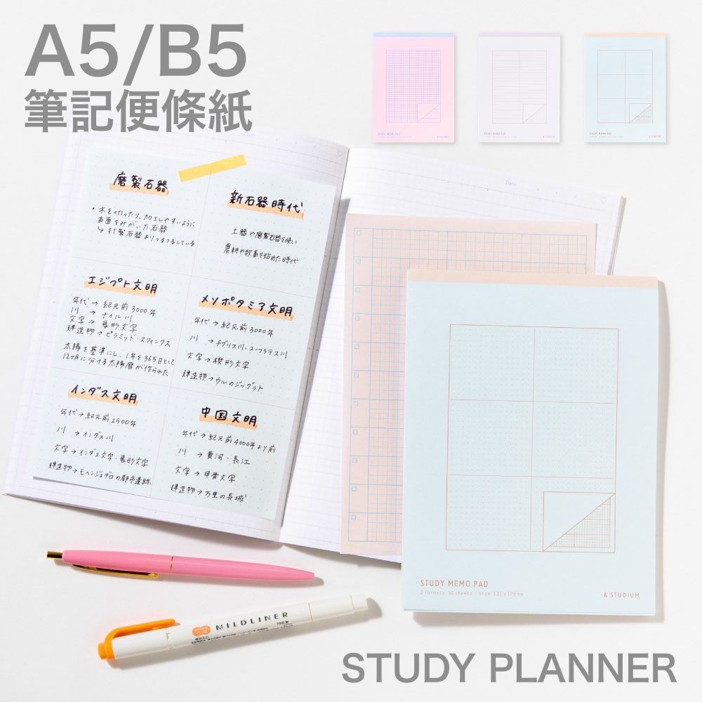 Fig 選物 Study Planner 筆記memo紙a5 B5 方格 方眼便條紙 筆記本周邊 讀書計畫 蝦皮購物