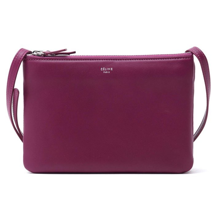 100%正品 Celine 165113 33GP Trio Bag 小型三層羊皮斜背包 葡萄紫 grape 特價 預購