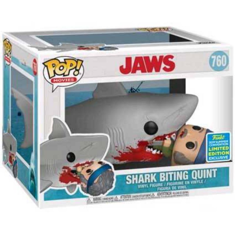 柴寶趣 FUNKO POP 760 會場限定 6吋 大白鯊 昆恩 SHARK BITING QUINT JAWS 正版