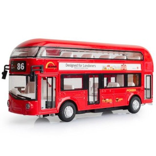 阿莎力2店 巴士 遊覽車 公車 合金車 迴力車 聲光功能 合金巴士 模型 雙層