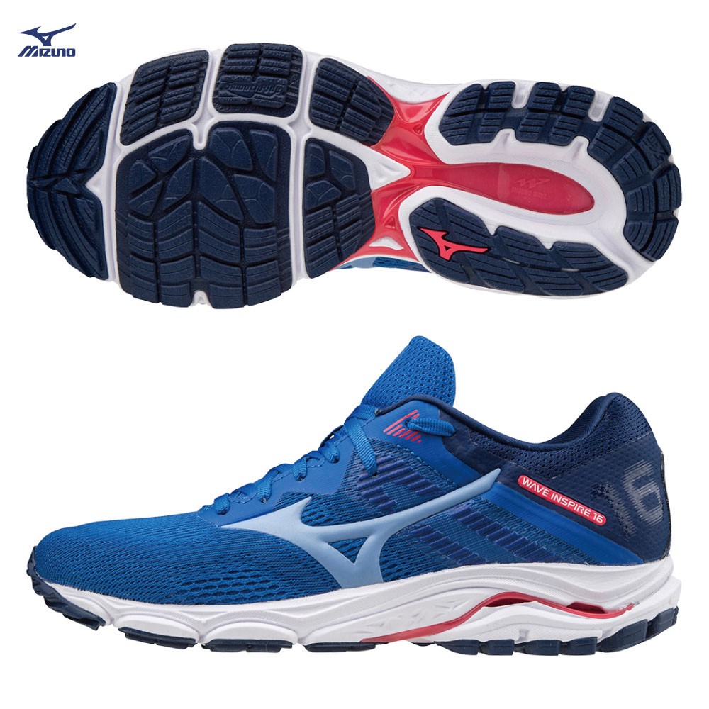 MIZUNO WAVE INSPIRE 16 女鞋 慢跑 U4icX中底 輕量 支撐 藍【運動世界】J1GD204421