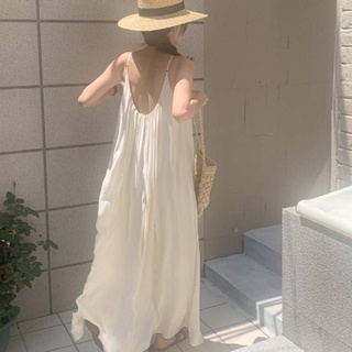 Sparkling 歐膩最愛款 法式優雅洋裝 夏天海邊洋裝 小露背長洋 細肩帶長洋 一件式洋裝 微性感洋裝 A1080