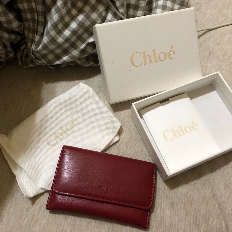 （保留中）保證正品 Chloe 真皮紅色名片夾 信用卡夾 小卡夾