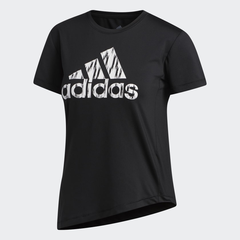 Adidas Badge of Sport 女款黑色側綁帶短袖上衣-NO.FL2287